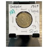 1964 Sweden 1 Krona Silver Coin