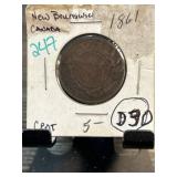 1861 New Brunswick Canada 5 Cent Coin