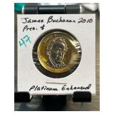 James Buchanan 2010 $1 Platinum Enhanced Coin