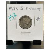 1924-S Mercury Dime in VF Condition