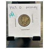 1917-D Mercury Dime in Holder