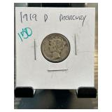 1919-D Mercury Dime in Holder