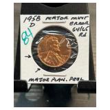 1958 D Lincoln Cent With Major Mint Error