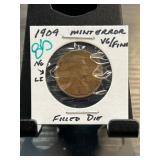 1909 Wheat Penny Mint Error Coin