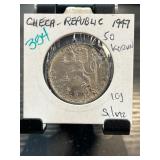 Czech Republic 1947 50 Korun Silver Coin