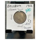 1912 Belgium 1 Franc Silver Coin