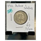 1912 Austria 1 Schilling Coin, 6g Silver