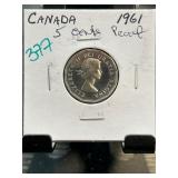1961 Canada 5 Cents Proof Coin