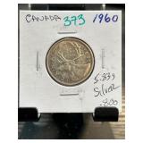 1960 Canadian 25 Cents Silver Coin
