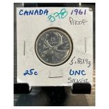 1961 Canada 25-Cent Proof Coin