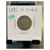 1895 V Nickel in Holder