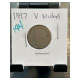 1897 V Nickel in Carded Holder