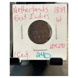 1839 Netherlands East Indies 1 Cent Coin