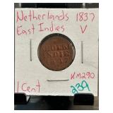 Netherlands 1837 East Indies 1 Cent Coin