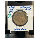 1914-S/S Buffalo Nickel RPM-001 Variety