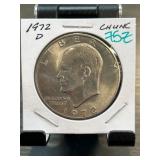 1972-D Eisenhower Dollar in Holder