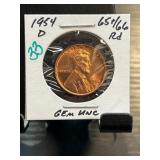 1954-D Lincoln Wheat Penny, Gem Uncirculated