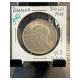 Romania 1944 500 Lei Silver Coin