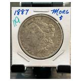 1887 Morgan Silver Dollar Coin