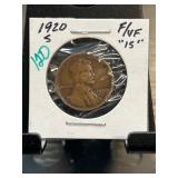 1920-S Lincoln Wheat Penny F/VF