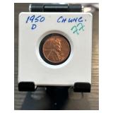 1950-D Lincoln Wheat Cent in Protective Holder