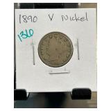 1890 Liberty Head V Nickel Coin