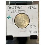 1962 Austria 5 Schilling Silver Coin