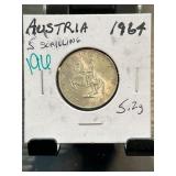1964 Austria 5 Schilling Silver Coin