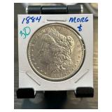 1884 Morgan Silver Dollar in Holder