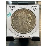 1921-D Morgan Dollar, Proof Like