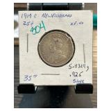 1919-C Newfoundland 25-Cent Silver Coin