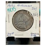 1919 Newfoundland 50 Cents Silver Coin