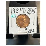 1937-D Lincoln Wheat Cent MS65