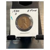 1930-D Lincoln Wheat Cent in EF Condition