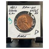 1951 D/D/D RPM-011 Lincoln Cent in Holder