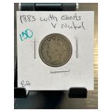 1883 Liberty Head ï¿½Vï¿½ Nickel With Cents