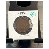 1893 Indian Head Cent in Holder