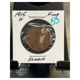 1915-D Lincoln Wheat Cent in Fine Condition