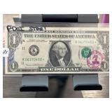 1976 Stamped Federal Reserve $1 Note