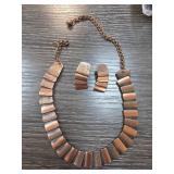 Mid-Century Copper Necklace and Earring Set
