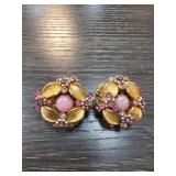 Jonne Pink Floral Clip-On Earrings