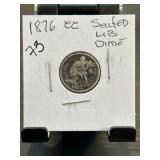 1876-CC Seated Liberty Dime Coin