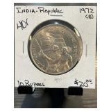 1972 India Republic 10 Rupee Coin