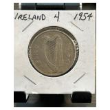 Ireland 1954 Two Shillings Coin with Harp