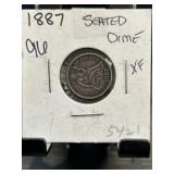 1887 Seated Liberty Dime in XF Condition