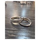 Sterling Silver Hoop Earrings with Detailing