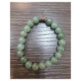 Jade Beaded Bracelet with Decorative Charm