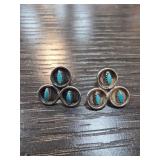 Sterling Silver Zuni Turquoise Earrings