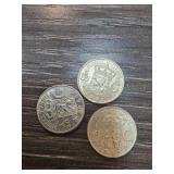 3pc Silver 1/10 Guldens Coins