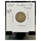 1888 Seated Liberty Dime in Holder